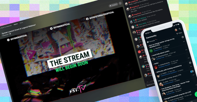 Pre-stream screen and chat in streaming interface. Mobile view of threads in online community.