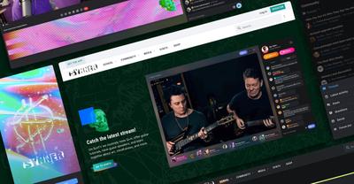 Synyster Gates playing guitar during a live stream that is highlighted on their homepage. 